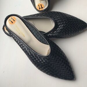 Black Woven Women's Loafers